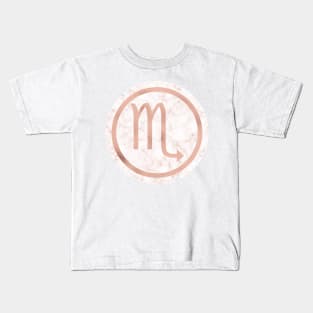 Rose Gold Marble Zodiac - Scorpio Kids T-Shirt